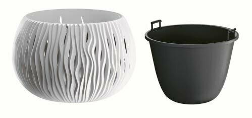 Blumentopf mit Einsatz SANDY BOWL weiß 23,8 cm