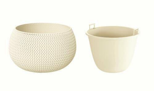 Blumentopf mit Einsatz SPLOFY BOWL creme 47,8 cm