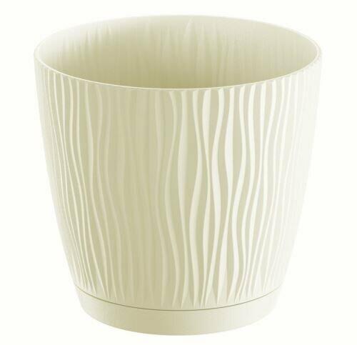 Blumentopf mit Schale SANDY P creme 10,8 cm