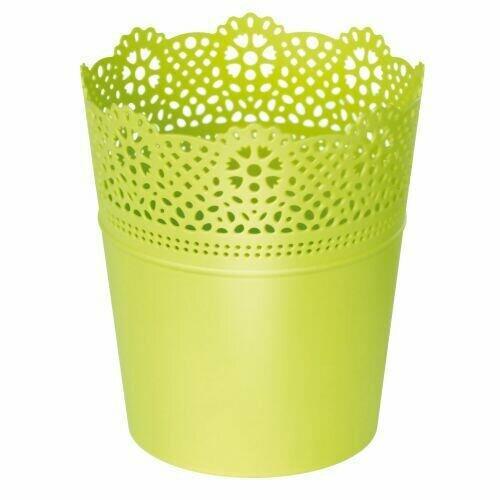 Blumentopf mit Spitze LACE lime 13,5 cm