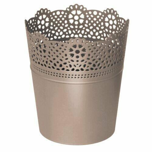 Blumentopf mit Spitze LACE mocca 11,2 cm