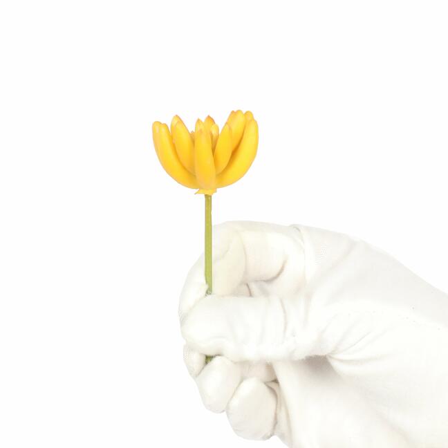 Künstliche Sukkulente Lotus Echeveria gelb 9 cm