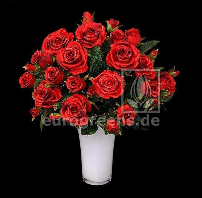 Künstlicher Strauß roter Rosen 50 cm