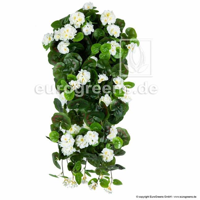 Künstlicher Tentakel Geranie weiß 70 cm