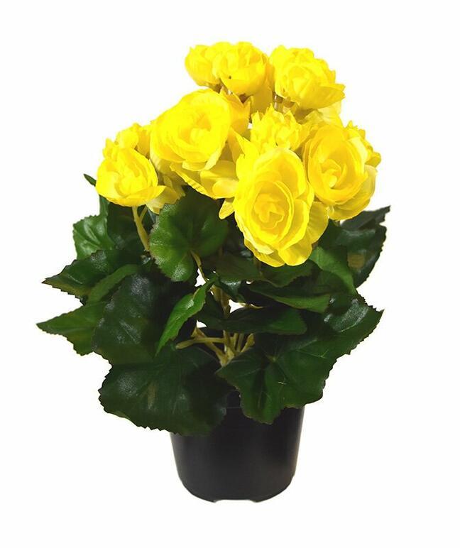Kunstpflanze Begonie gelb 25 cm