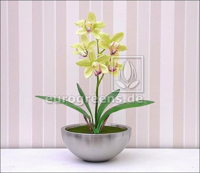 Kunstpflanze Orchidea Cymbidium hellgrün 50 cm